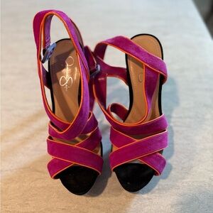 Jessica Simpson Vibrant Pink and Orange Heels
